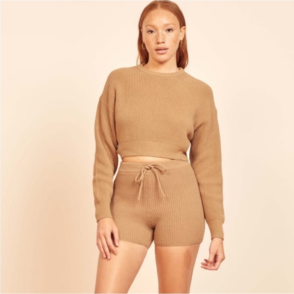 Reformation Sanzo knit Tan Women Shorts Small